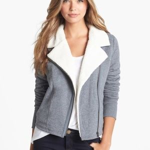 Caslon Faux Shearling Lined Moto Jacket